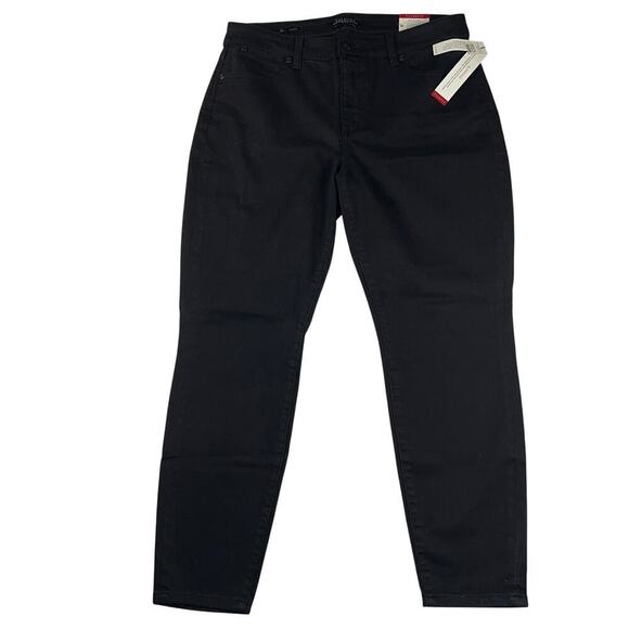 Talbots Slimming Flawless Five Pocket Jegging Pants Black Tummy Control Size 12P - Picture 1 of 11